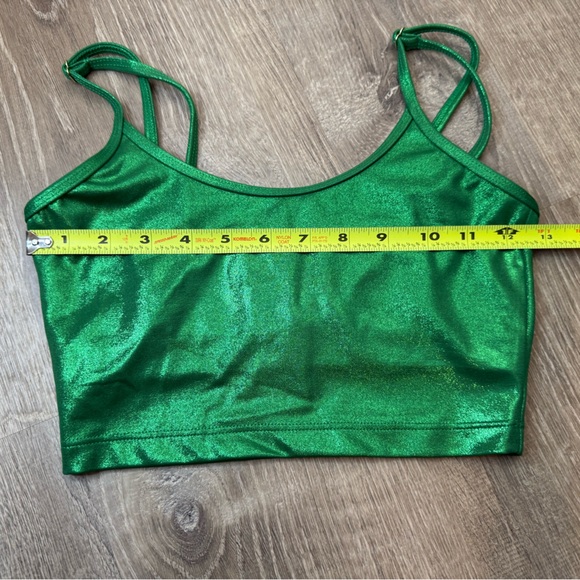 BEACH RIOT Libby Crop Tank Top in Green Shimmer - Picture 5 of 8